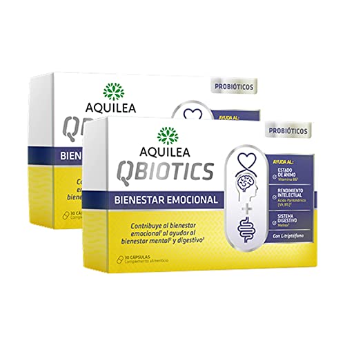 AQUILEA Pack 2x Qbiotics Bienestar Emocional 30 cápsulas - Contribuye al Bienestar Emocional - Con L-Triptófano - Complemento Alimenticio