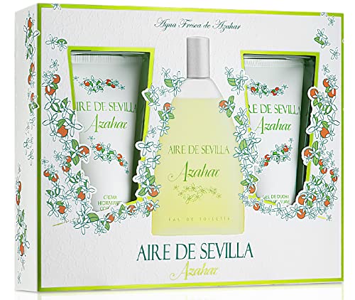 Aire de Sevilla Set de Belleza Edición Azahar - Crema Hidratante Corporal, Eau de Toilette, Gel Exfoliante
